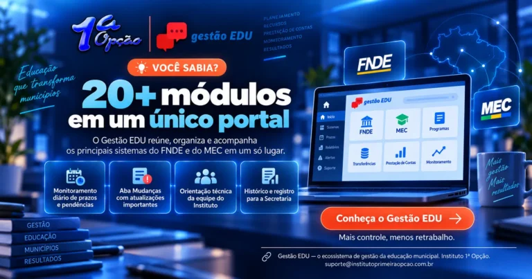Sistema para Secretaria Municipal de Educação com monitoramento de FNDE e MEC